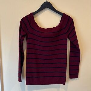 Red with black stripe sweater!